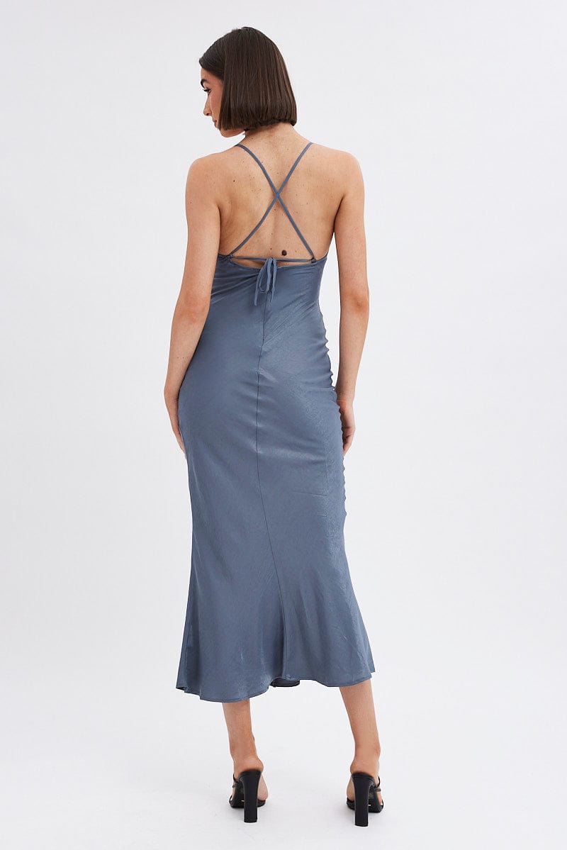 Grey Maxi Dress Sleeveless