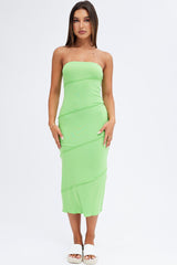 Green Ribbed Bodycon Midi Dress