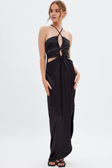 Black Maxi Dress Side Slip