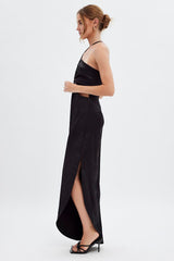 Black Maxi Dress Side Slip