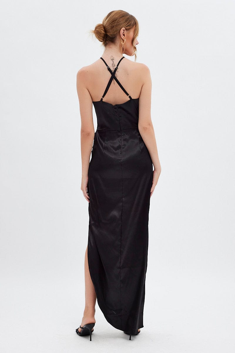 Black Maxi Dress Side Slip