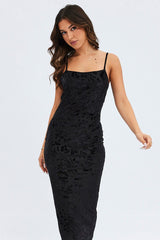 Black Maxi Dress Sleeveless Burn Out