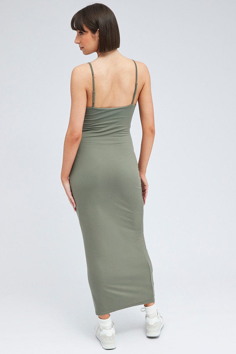 Green Supersoft Slim Fit Maxi Dress