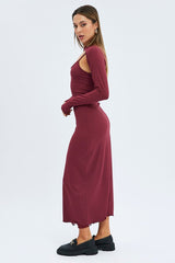 Red Shrug & Dress Set Long Sleeve Maxi Bodycon Jersey