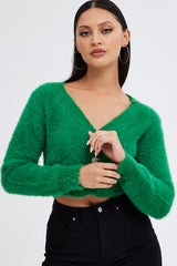 Green Fluffy Cardigan