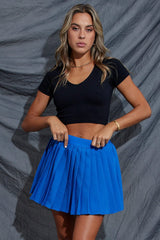 Blue Mini Skirt Tennis High Rise