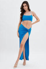 Blue Twist Maxi Skirt