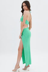 Green Twist Maxi Skirt