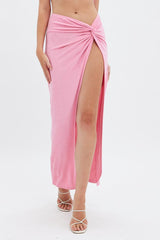 Pink Twist Maxi Skirt