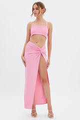 Pink Twist Maxi Skirt