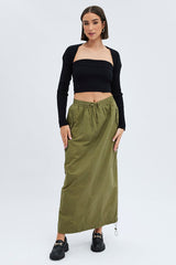 Green Parachute Skirt Maxi