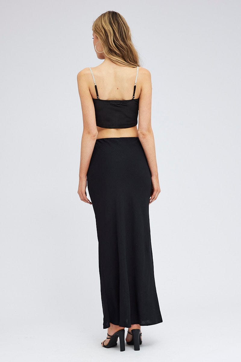 Black Maxi Bias Skirt