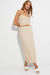 Beige Midi Skirt Bodycon