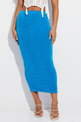 Blue Midi Skirt Bodycon