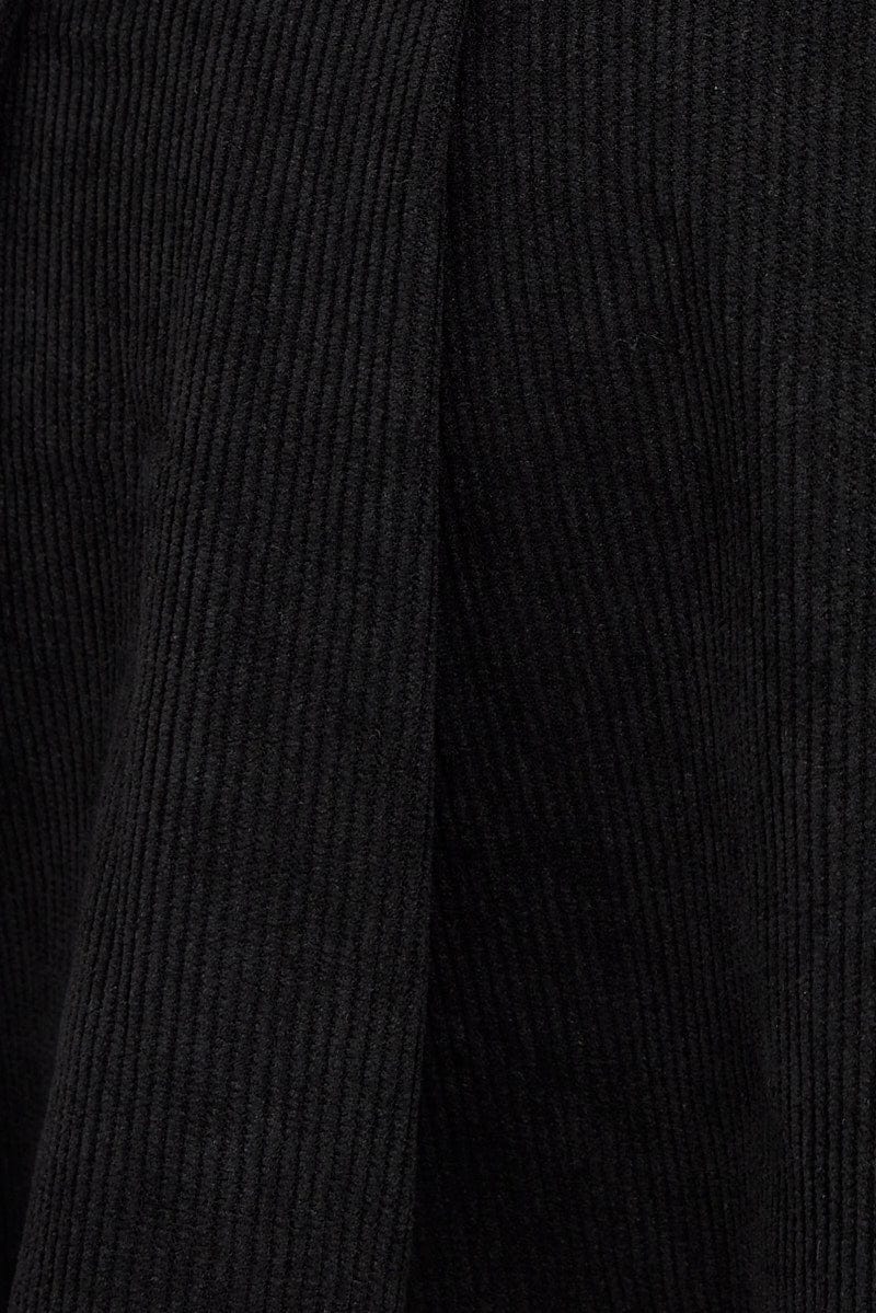 Black Tennis Skirt Low Rise Micro Mini Pleated Corduroy