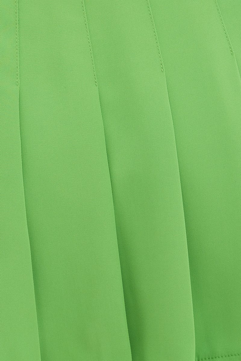 Green High Waist Pleated Tennis Skirt