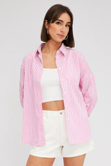 Pink Stripe Shirt Long Sleeve Stripes