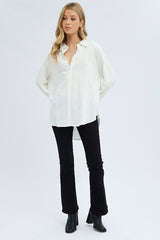 White Shirt Long Sleeve Collar