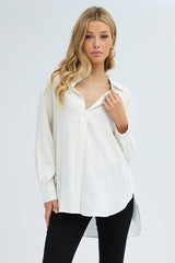 White Shirt Long Sleeve Collar