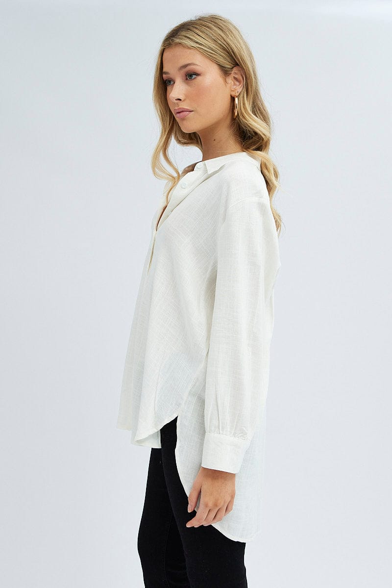 White Shirt Long Sleeve Collar