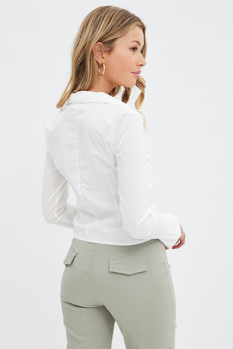 White Shirt Long Sleeve Collar