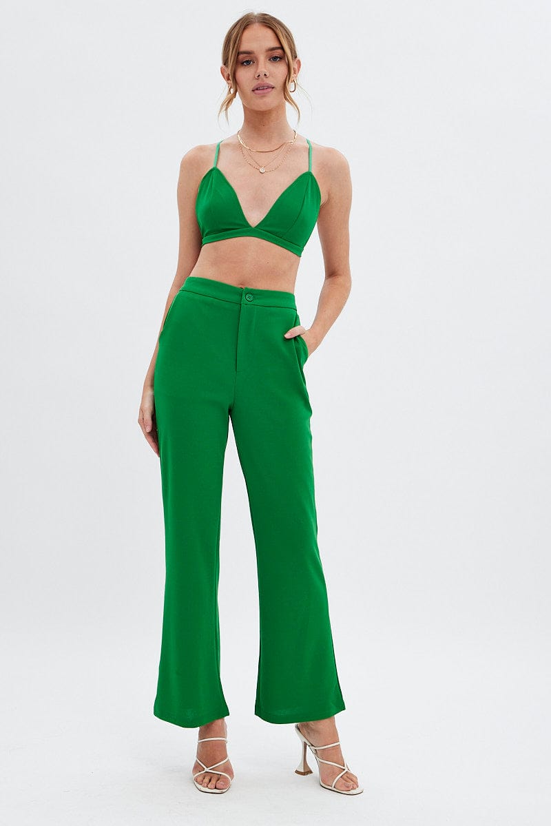 Green Crop Top Seamless