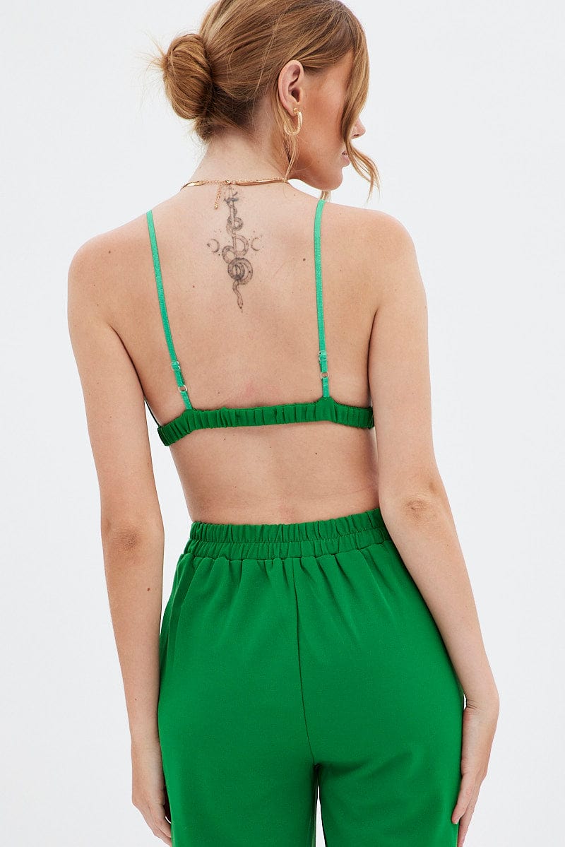 Green Crop Top Seamless