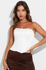 White Bandeau Top Crop