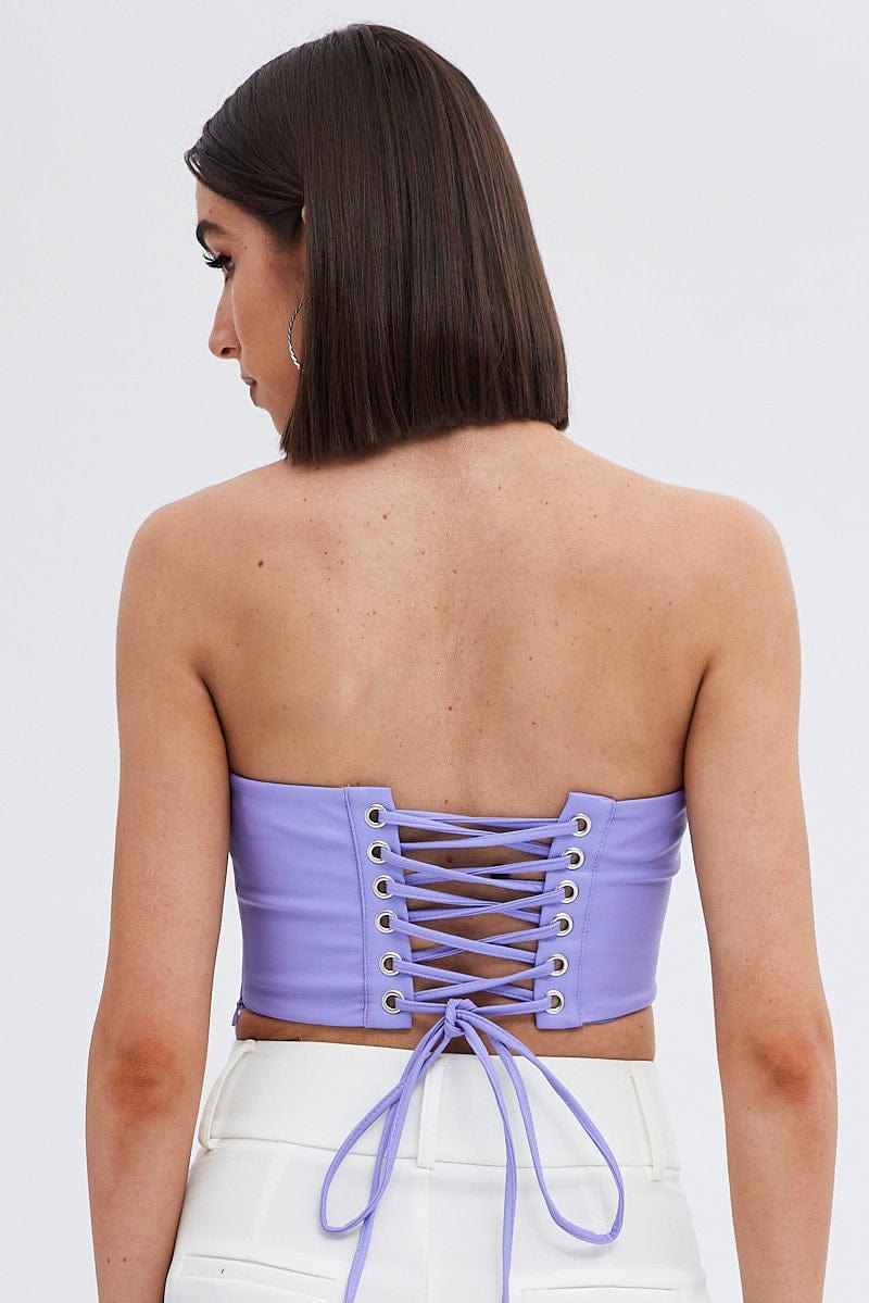 Purple Faux Leather Corset