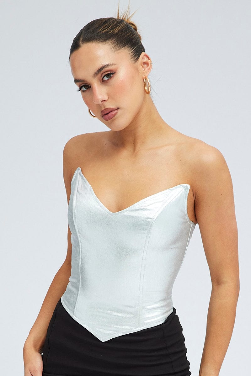 Metallic Corset Top Metallic