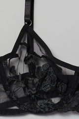 Black Embroidered Lingerie Set