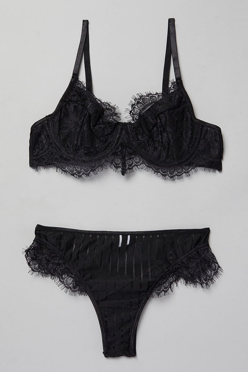 Black Lace Lingerie Set