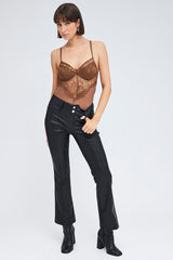 Brown Lace One Piece Bodysuit