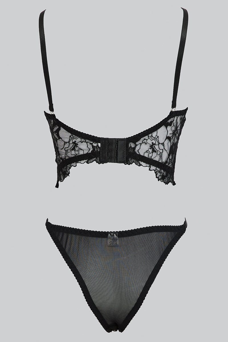 Black Embroidered Lingerie Set